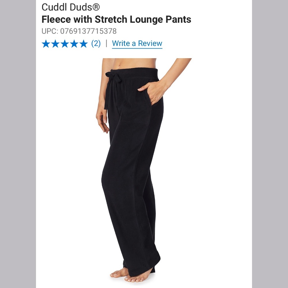 NWT Cuddlduds fleece lounge pant M